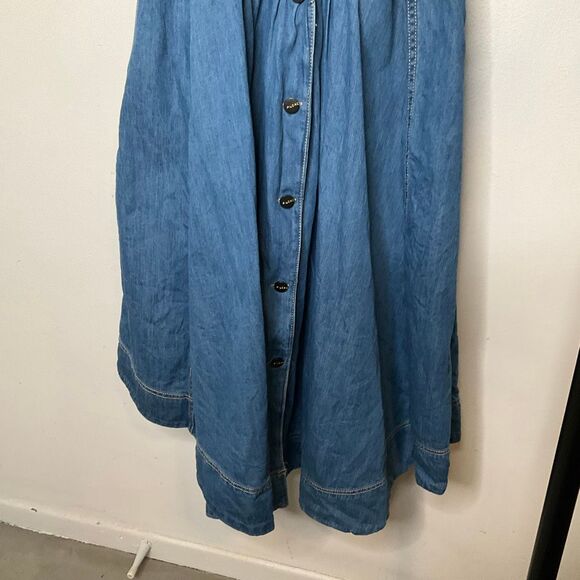 Anthropologie Pilcro Denim Butto Down Midi Dress - Picture 9 of 11